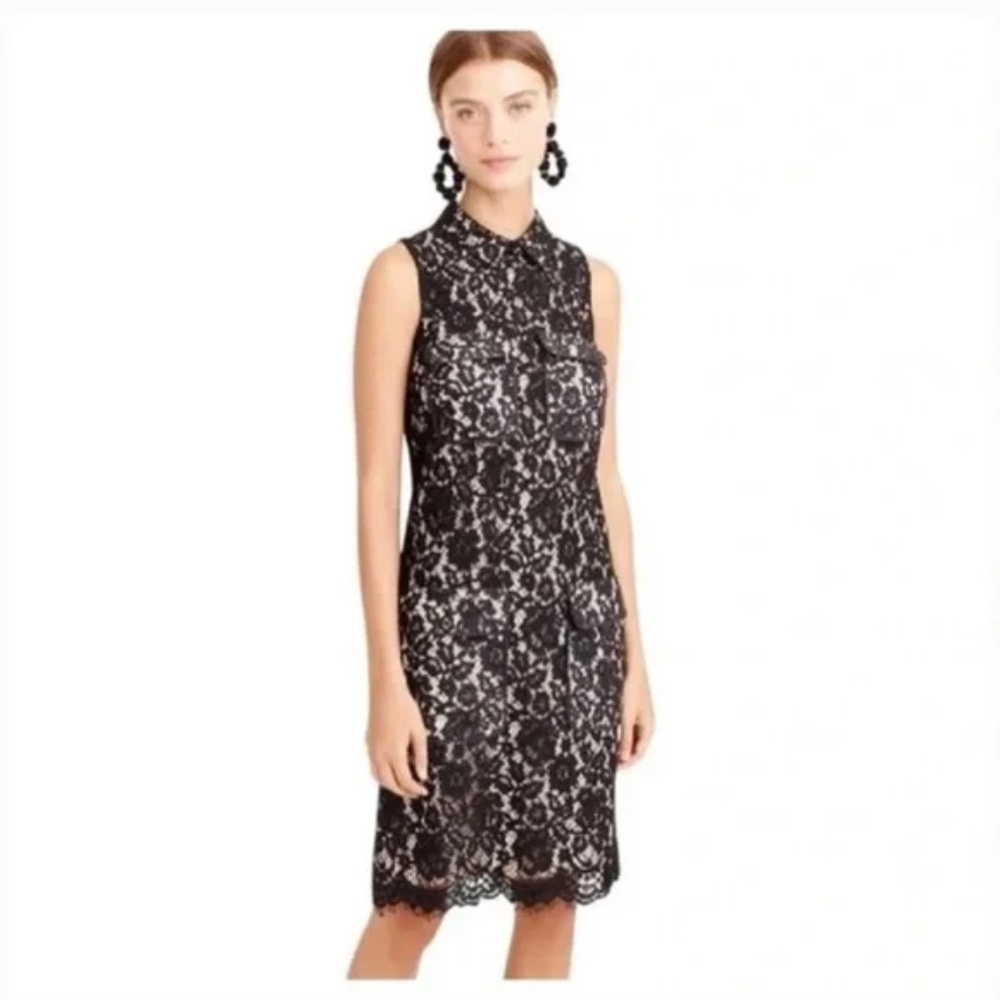 NWT! 🖤 J. Crew Sleeveless Lace Cocktail Dress, Black, Size 10